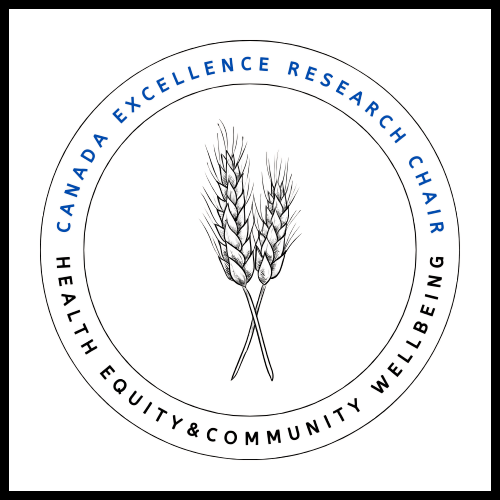 CERC Health Equity and Community Wellbeing logo in a circle with wheat sprouts in the middle.